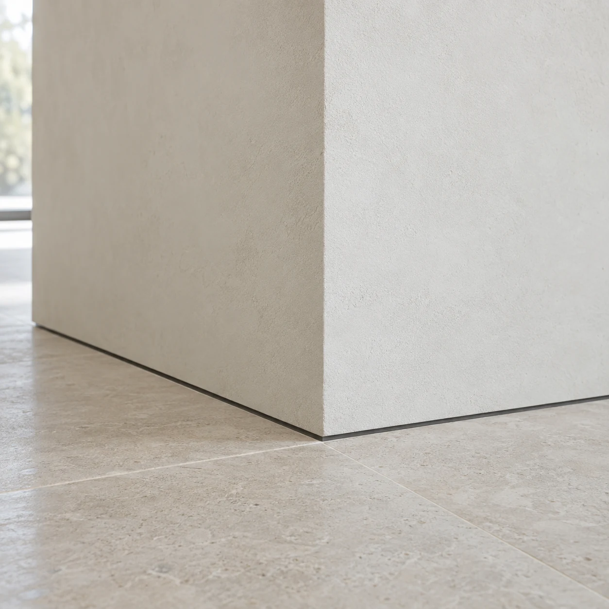 Precise plaster and stone junction